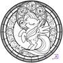 Stained Glass: Fluttershy -line art-