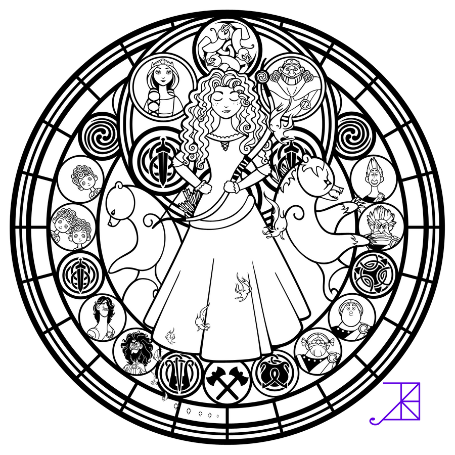 Stained Glass: Merida -line art-