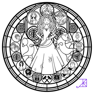 Stained Glass: Merida -line art-