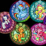 Mane Six MLP Stained Glass Wallpaper