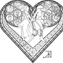 Stained Glass Coloring Page: Frosted Love