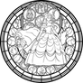 Belle Stained Glass: Vector -coloring page-