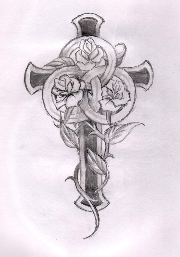 2 Roses Crossing Cross and Roses by losecontrol01 on DeviantArt