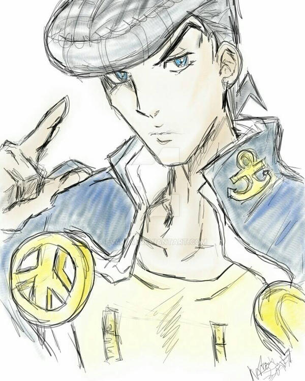 Color version Josuke sketch by ev4Kam on DeviantArt