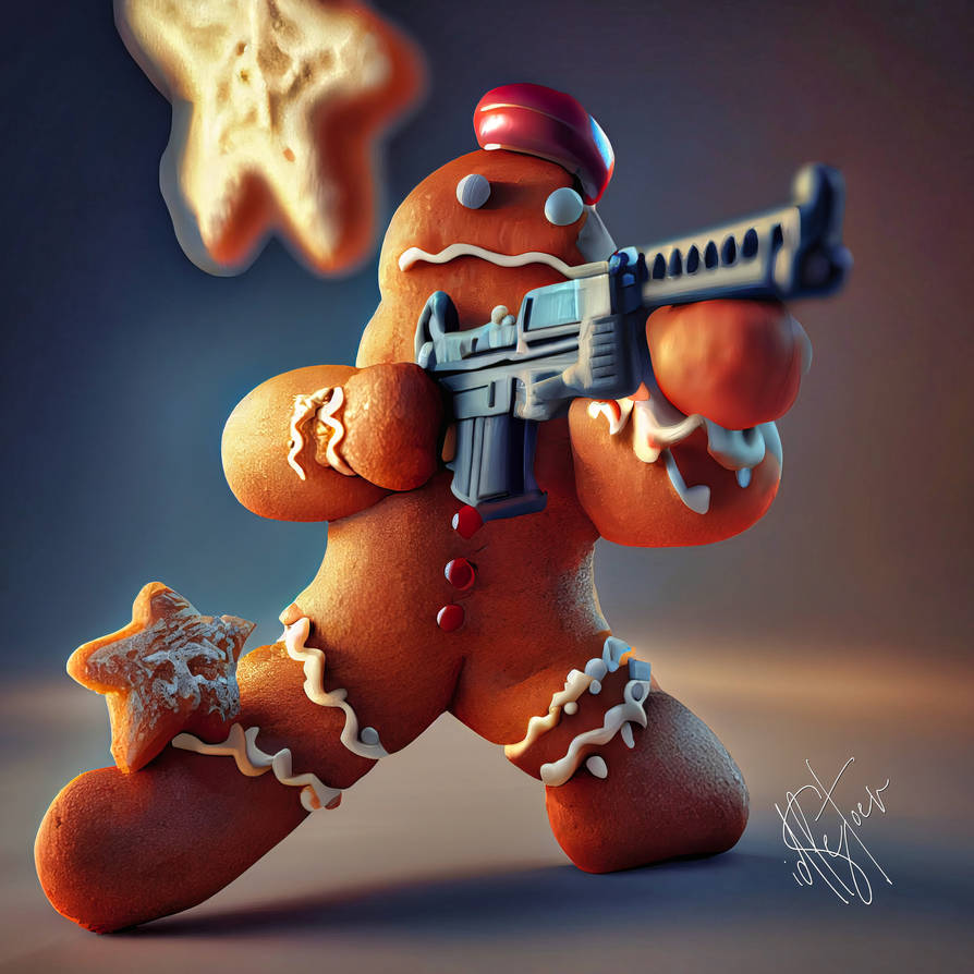 semi-realistic render of Pixar of Gingerbread man