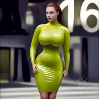 Latex Green Dress