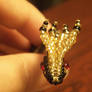Black and Gold beaded dragon detail: head