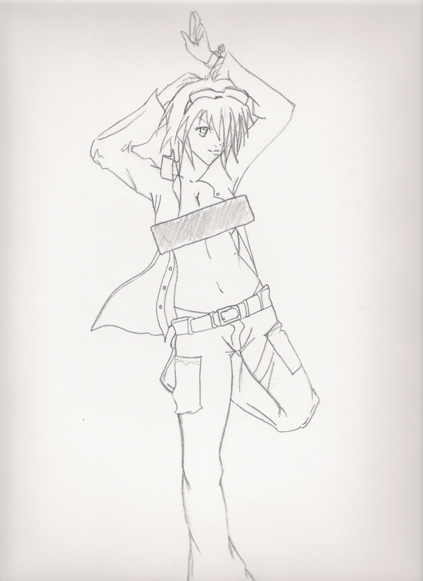 Pencil sketch of Haruko