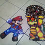 Mario and Bowser Perler