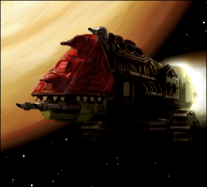 Warhammer: Evil Sunz Ork Ship by mikkow