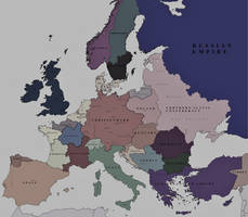 Map of Europe Interwar period of 1915-1944(NS)