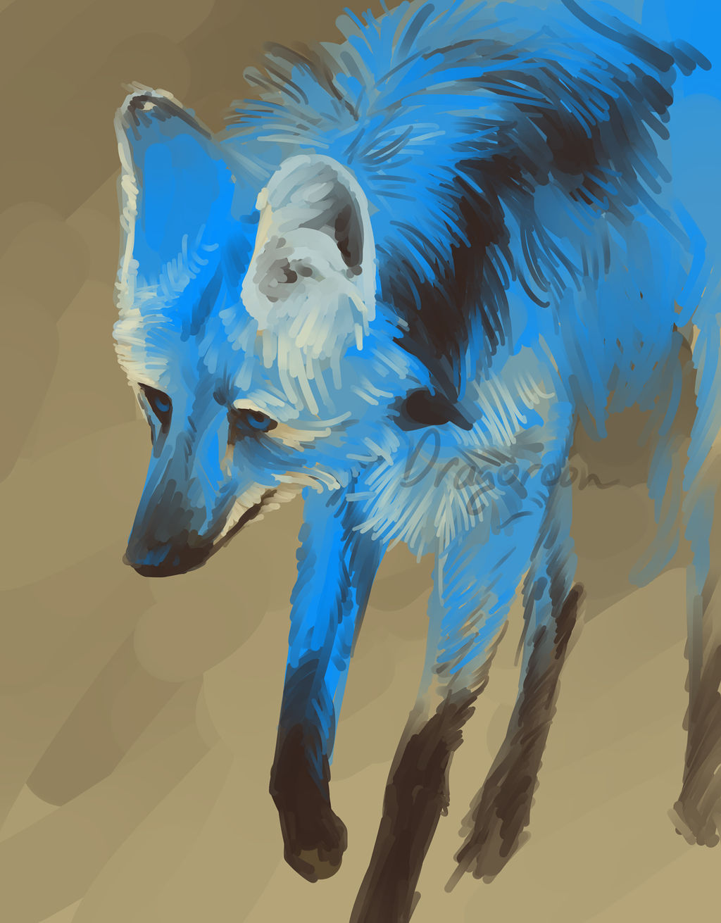 Azure wolf by Dragoreon on DeviantArt