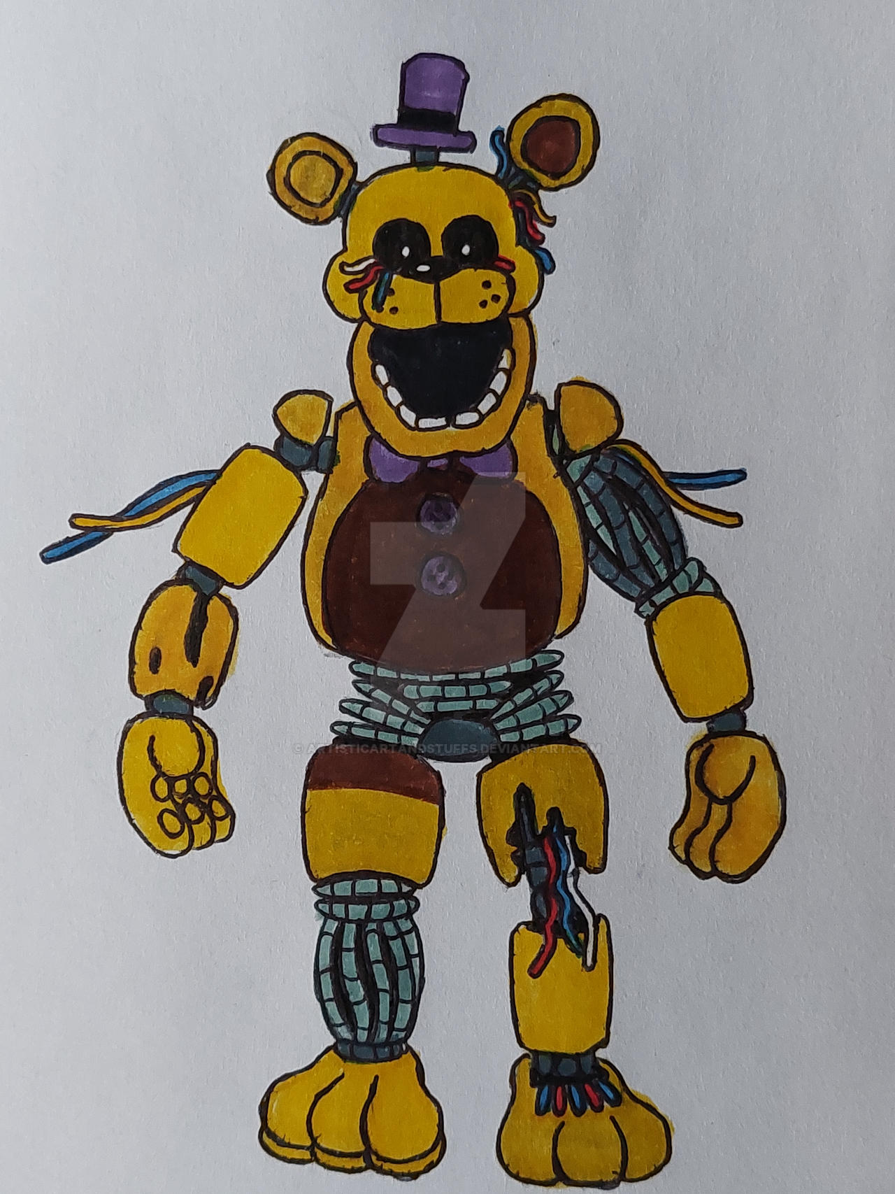 ArtStation - Golden and toy freddy drawing
