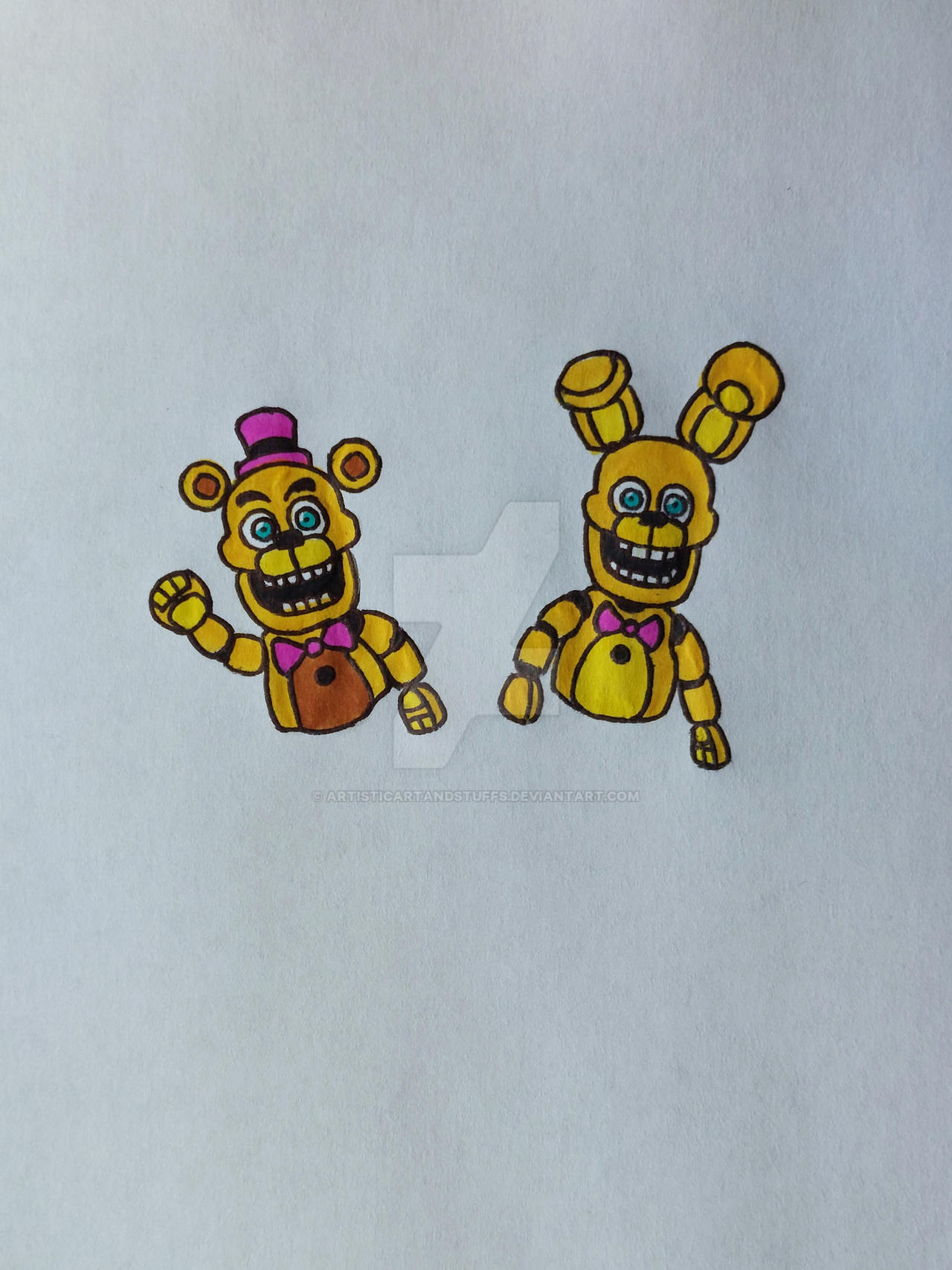 Frearbear Hand How To Draw Fredbear And Springbonnie