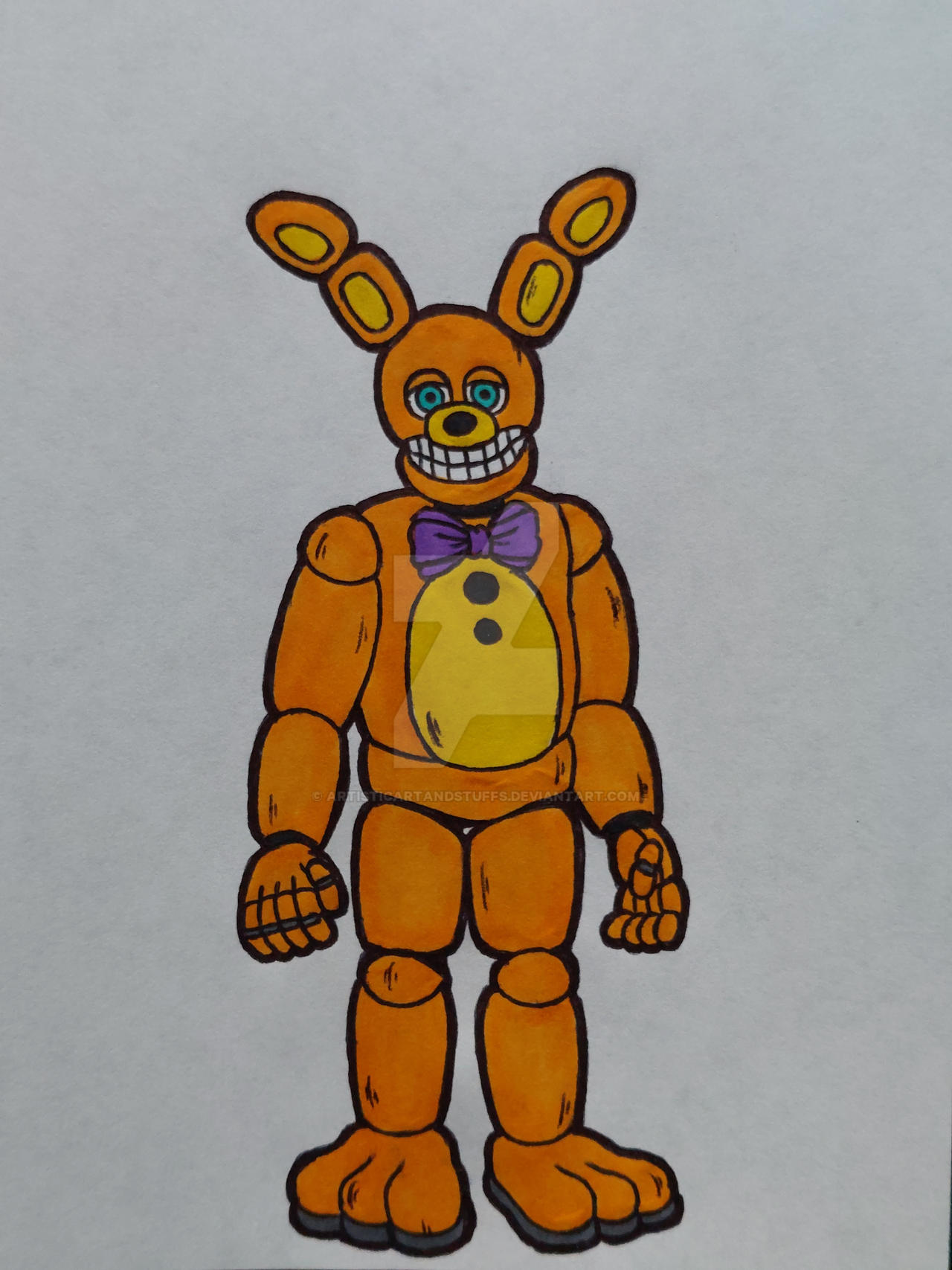 Yellow Rabbit Fnaf Coloring Page