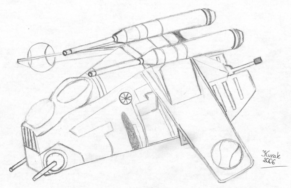 Sw - Republic Gunship Sketch By Kurakdarcia On Deviantart