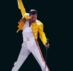 Freddie Mercury Low Polygon Design