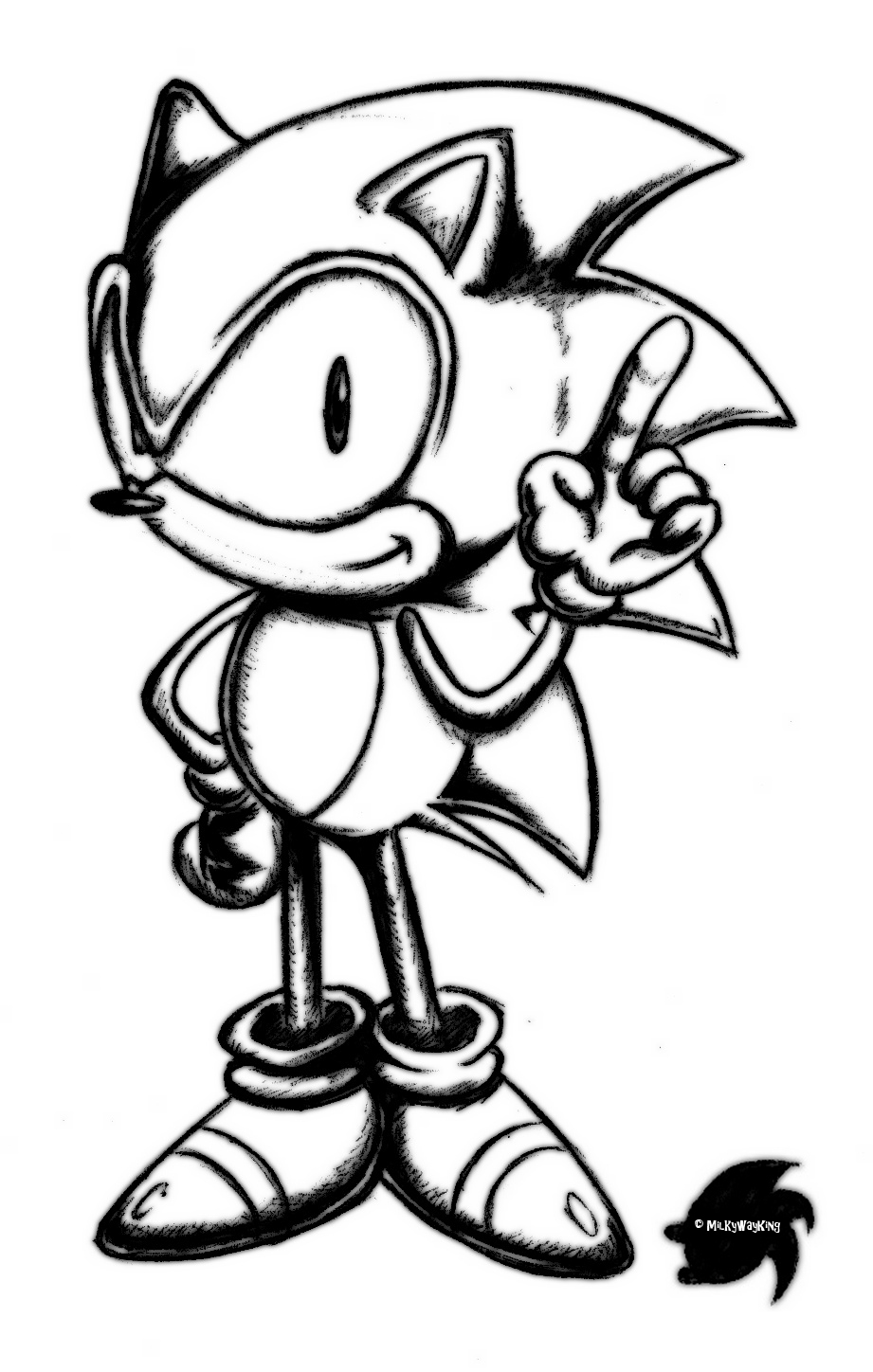 Sonic the Hedgehog Sketch - Classic Sonic by MilkywayKing on