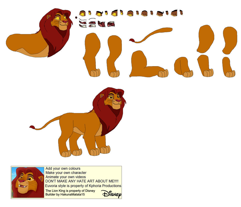Character Builder - Simba (Update) by Andrewmac1111 on DeviantArt