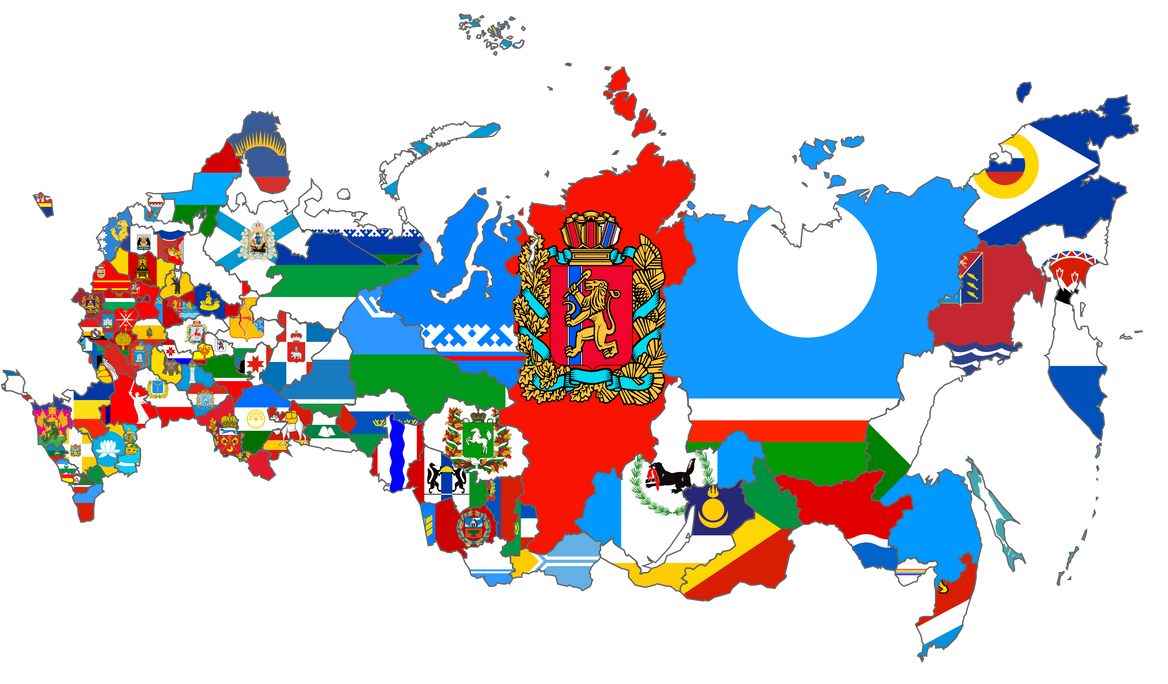 Flag-maps of the subjects of Russia by Kiminotheguy789 on DeviantArt