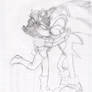 Sonic and Sally embrace