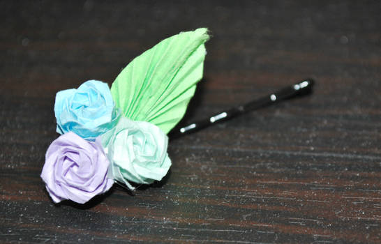 Origami Rose Hairpin