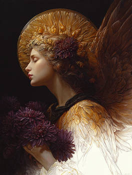 Angel with Chrysanthemums