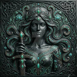 Lady of the Lake Marble Portrait