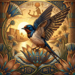 The Divine Swallow Herald of Ra's Solar Bark