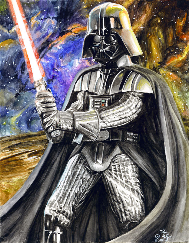 watercolor vader