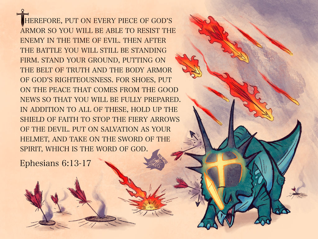 Dino Devotions: Ephesians 6:13-17 by Rile-Reptile on DeviantArt
