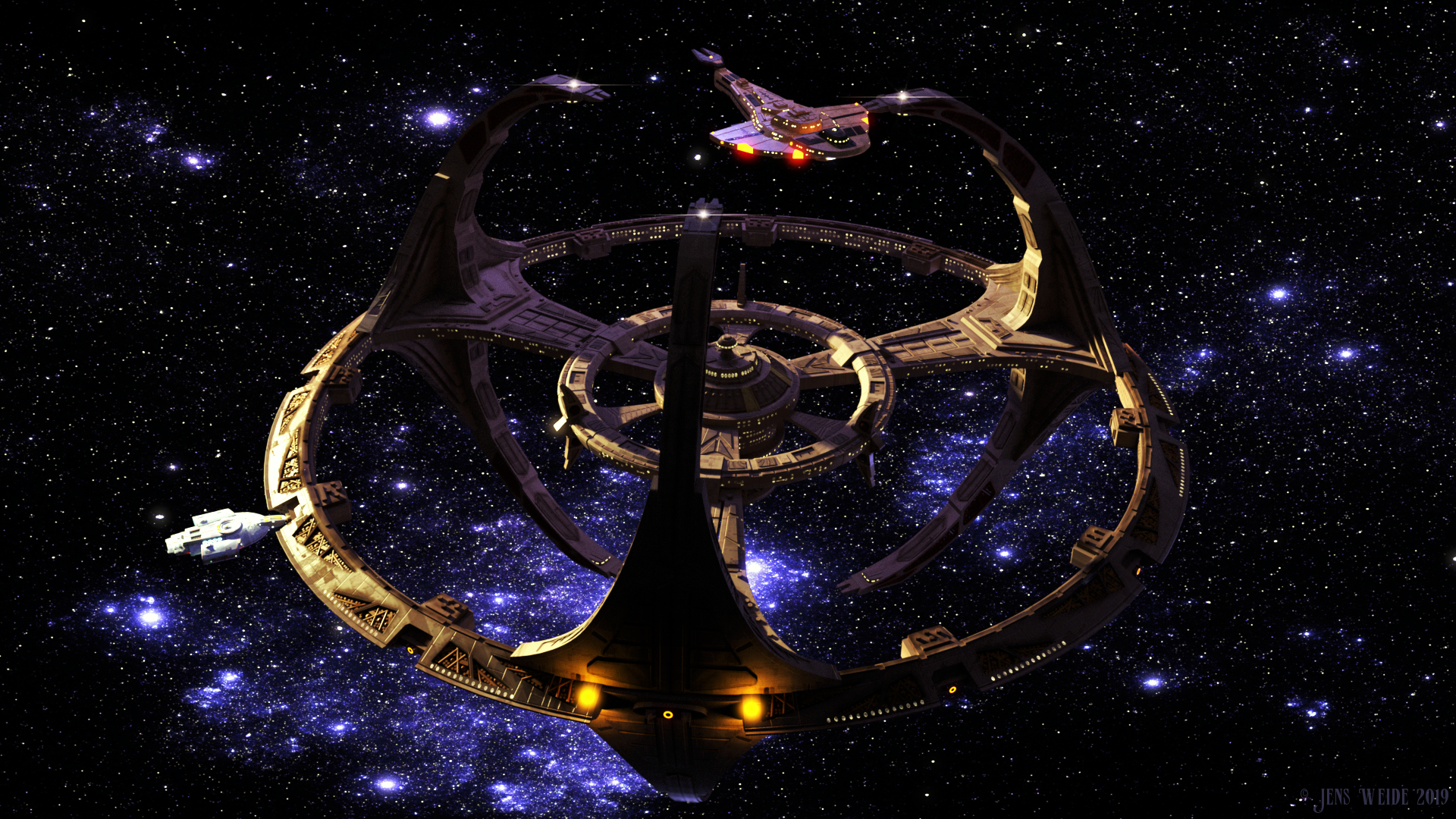 Bộ tranh Deep Space Nine của JensDD sẽ khiến bạn mê mẩn từ cái nhìn đầu tiên. Tạo cảm hứng cho bạn với những thước phim tuyệt vời trong bộ phim Star Trek này. Translation: JensDD\'s Deep Space Nine artwork will make you fall in love at first sight. Inspire you with great scenes in this Star Trek movie. 