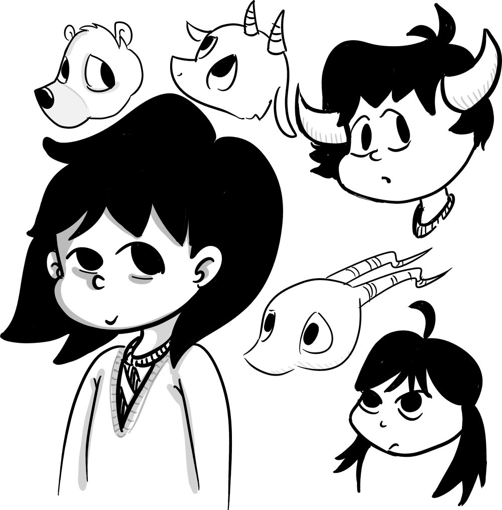 Black and white doodles