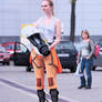 Portal 2 Chell cosplay (with handmade Portal Gun)