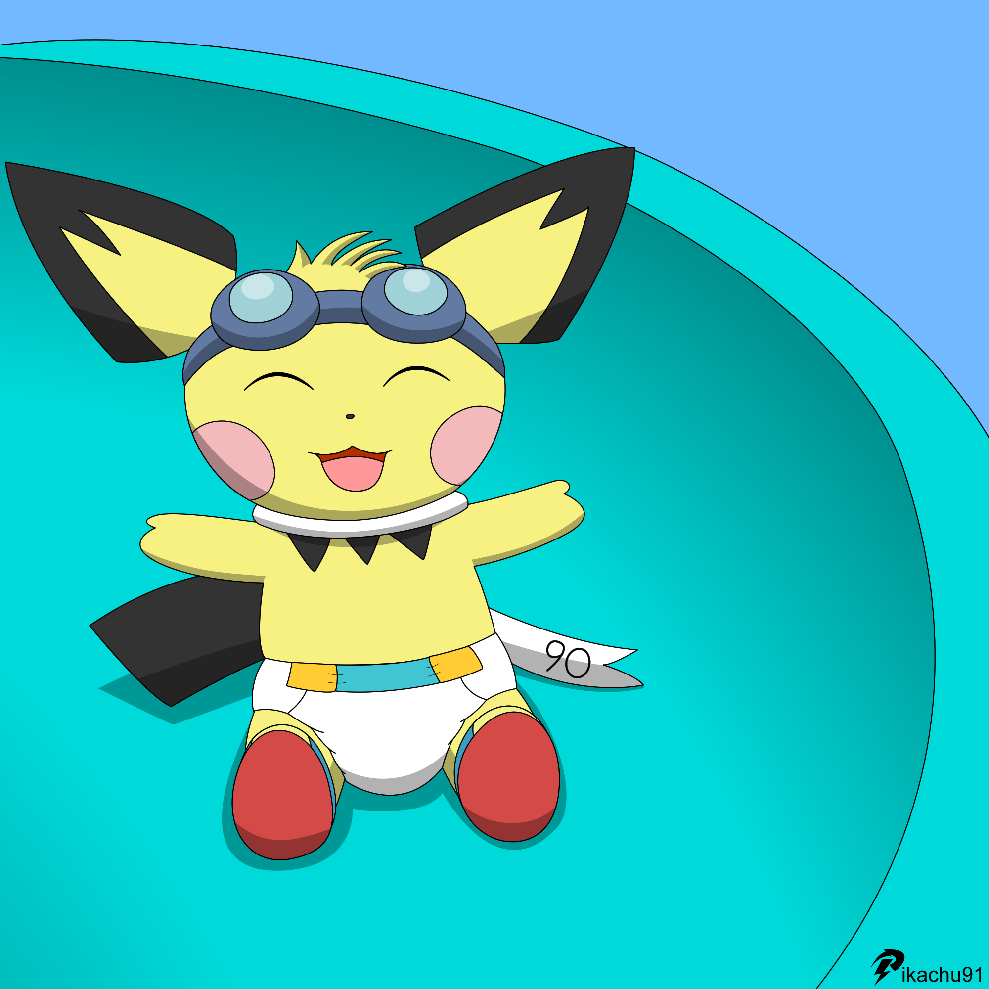Pikachu Sliding Sparks on the slide by pikachu-91 on DeviantArt