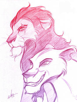 Scar and Zira - Sketch