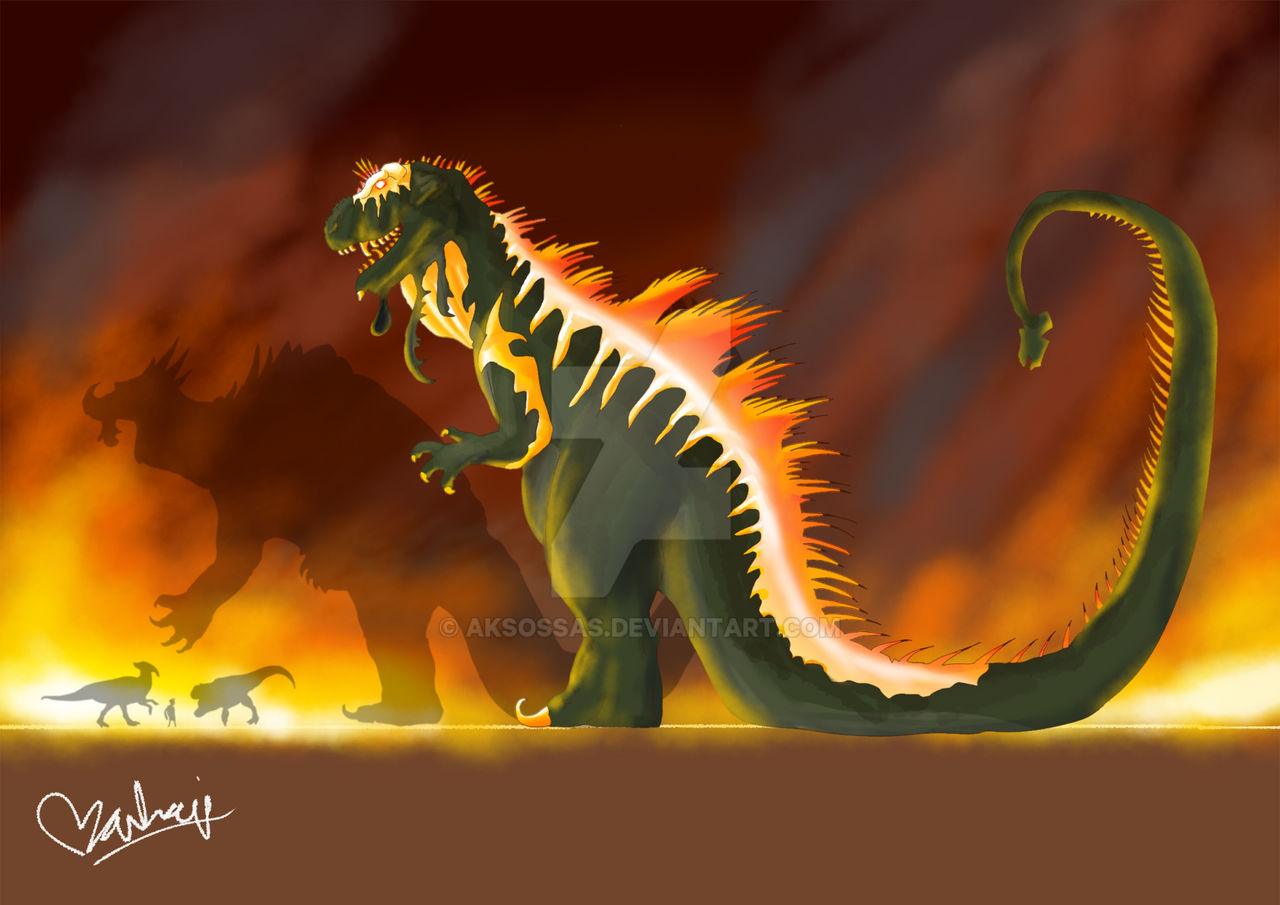 Godzilla Fire Form Burning Godzilla by AKSOssas on DeviantArt