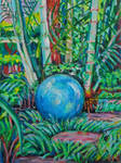 The blue ball in the garden by RedFishFlock