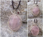 Rose Quartz Pendant by LiuRokSilver