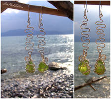 Green Waves Earring