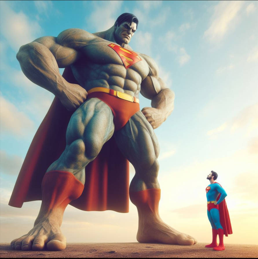 Superman Normal Gargantuan superman and normal superman by windsurfer14 on DeviantArt