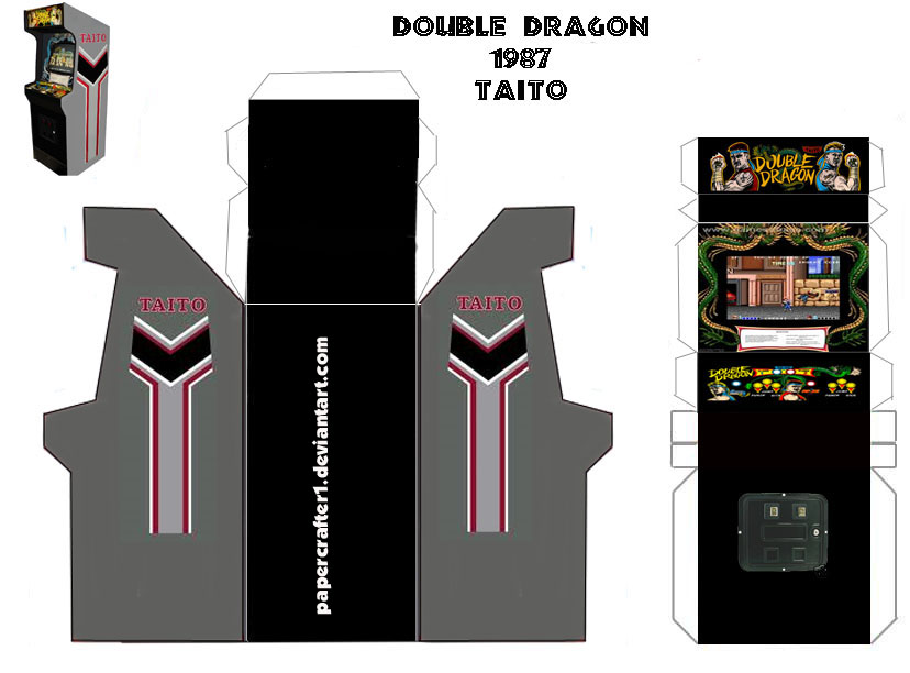 Double Dragon Paper Arcade Template