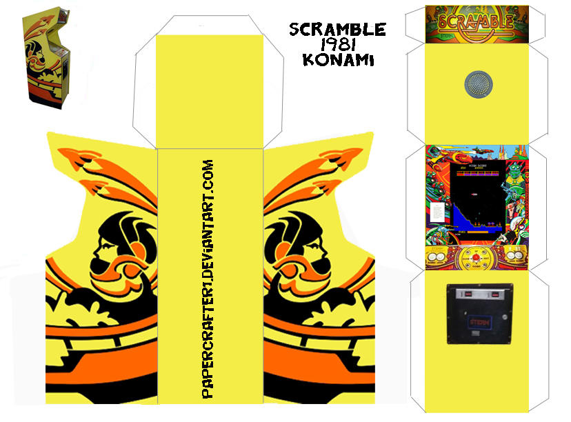 Scramble Paper Arcade Cabinet By