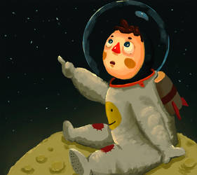 Kid on the moon