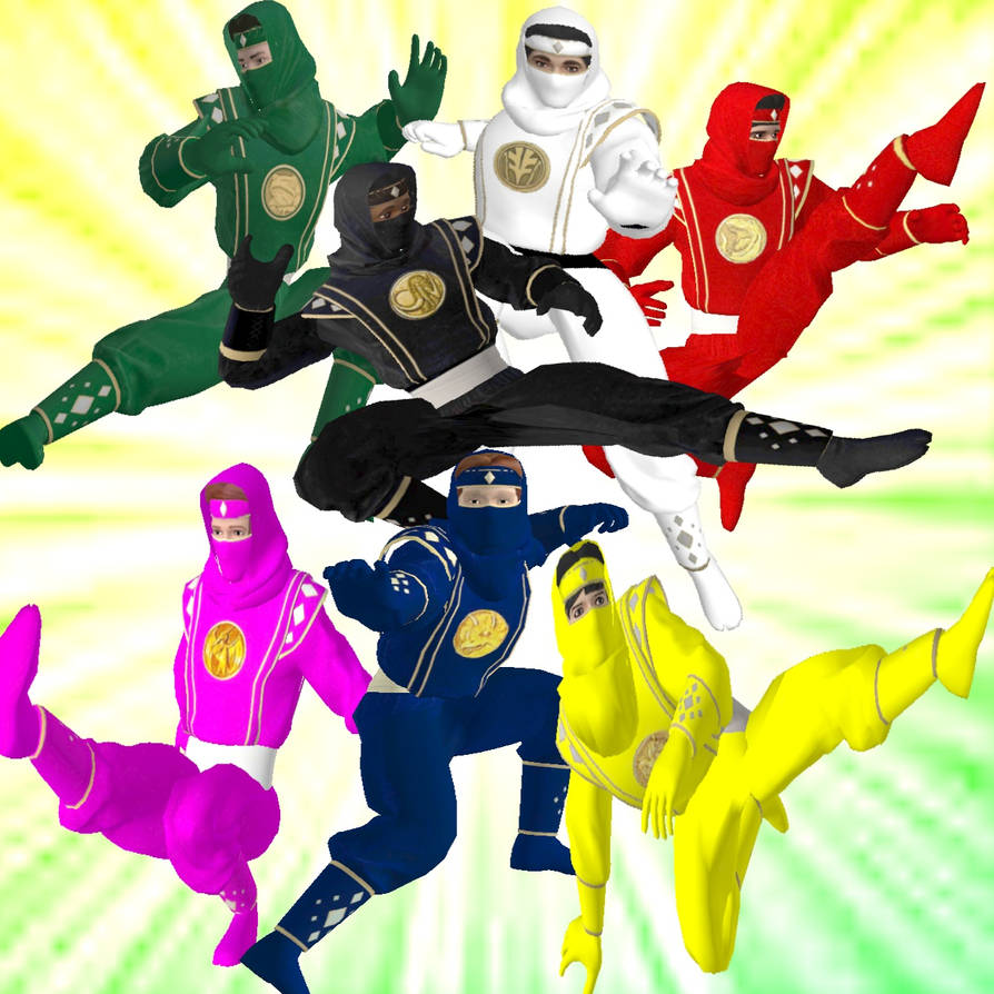 MMPR Ninjetti Rangers Fighting Pose by karl2db on DeviantArt