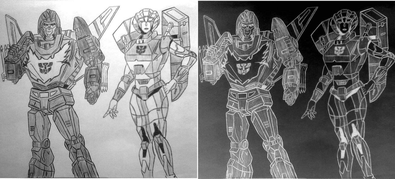 Transformers Rodimus and Arcee inverted colors by karl2db on DeviantArt