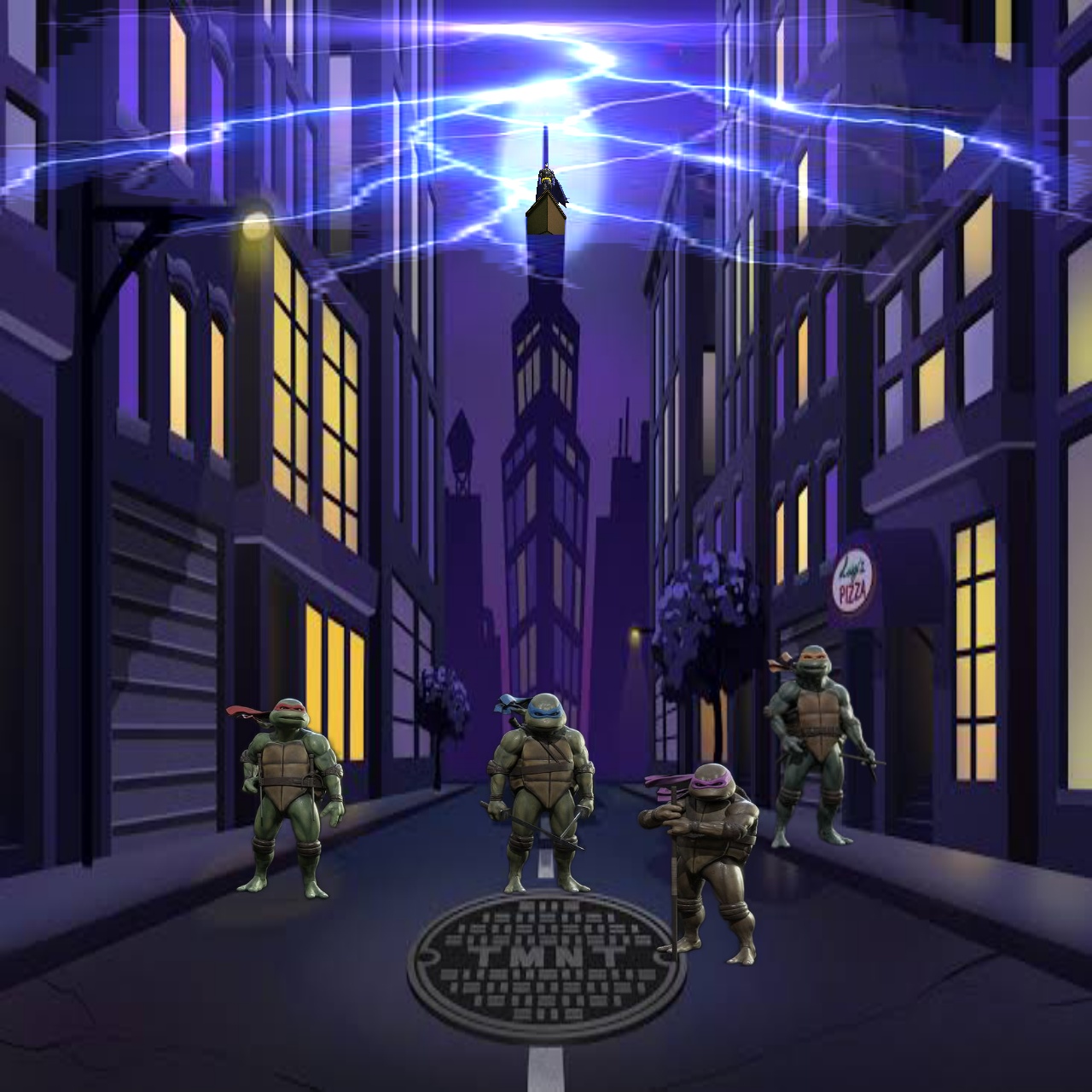 Tmnt Iconic Rooftop TMNT Batman On Rooftop by karl2db on DeviantArt