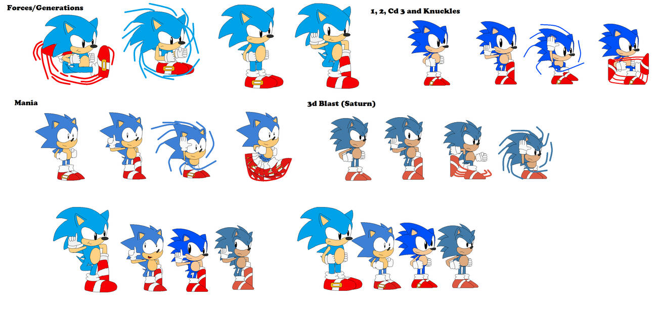 Classic Sonic Comparison by SonicKphoria on DeviantArt