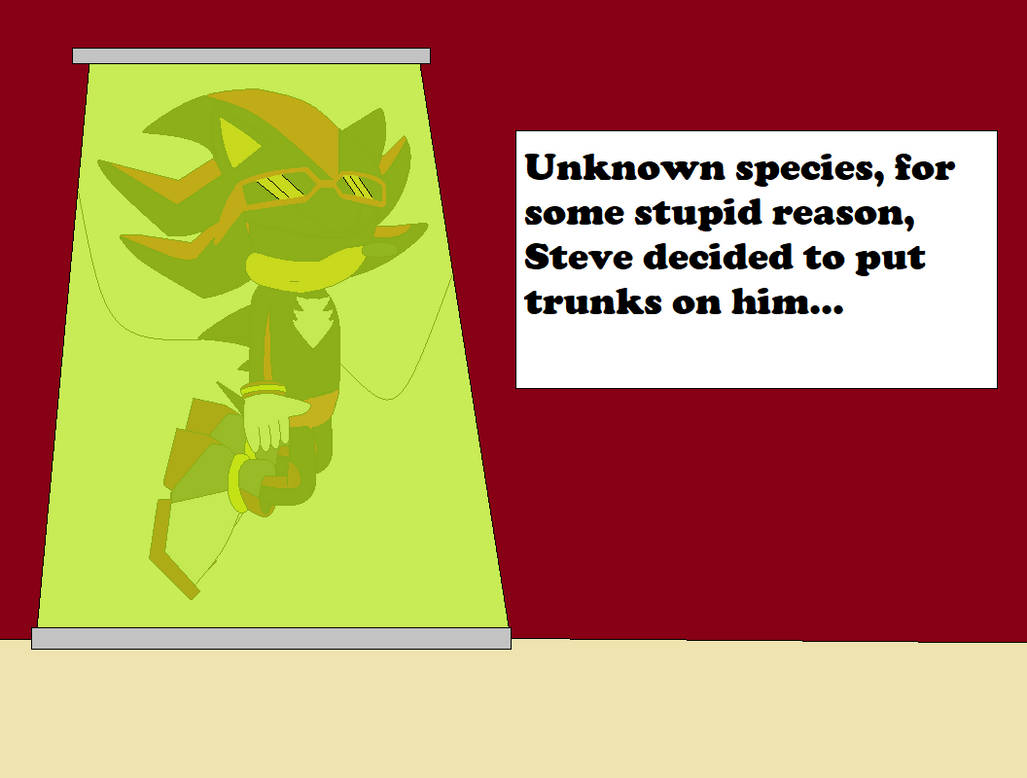 Shadow in a stasis tank with....trunks? by SonicKphoria on DeviantArt