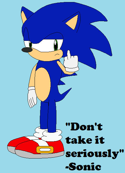 Sonic putting up the rude finger by SonicKphoria on DeviantArt
